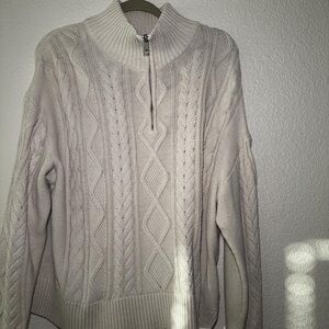 Ralph Lauren Ivory Cable Knit Turtleneck Sweater